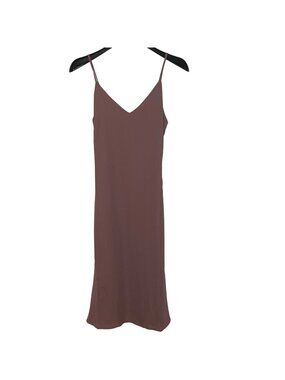 Lulus Camila Sleeveless Sheath Midi Slip Dress Sz SM Mauve Pink